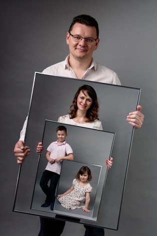 familienfoto mal anders kreative foto bild im bild